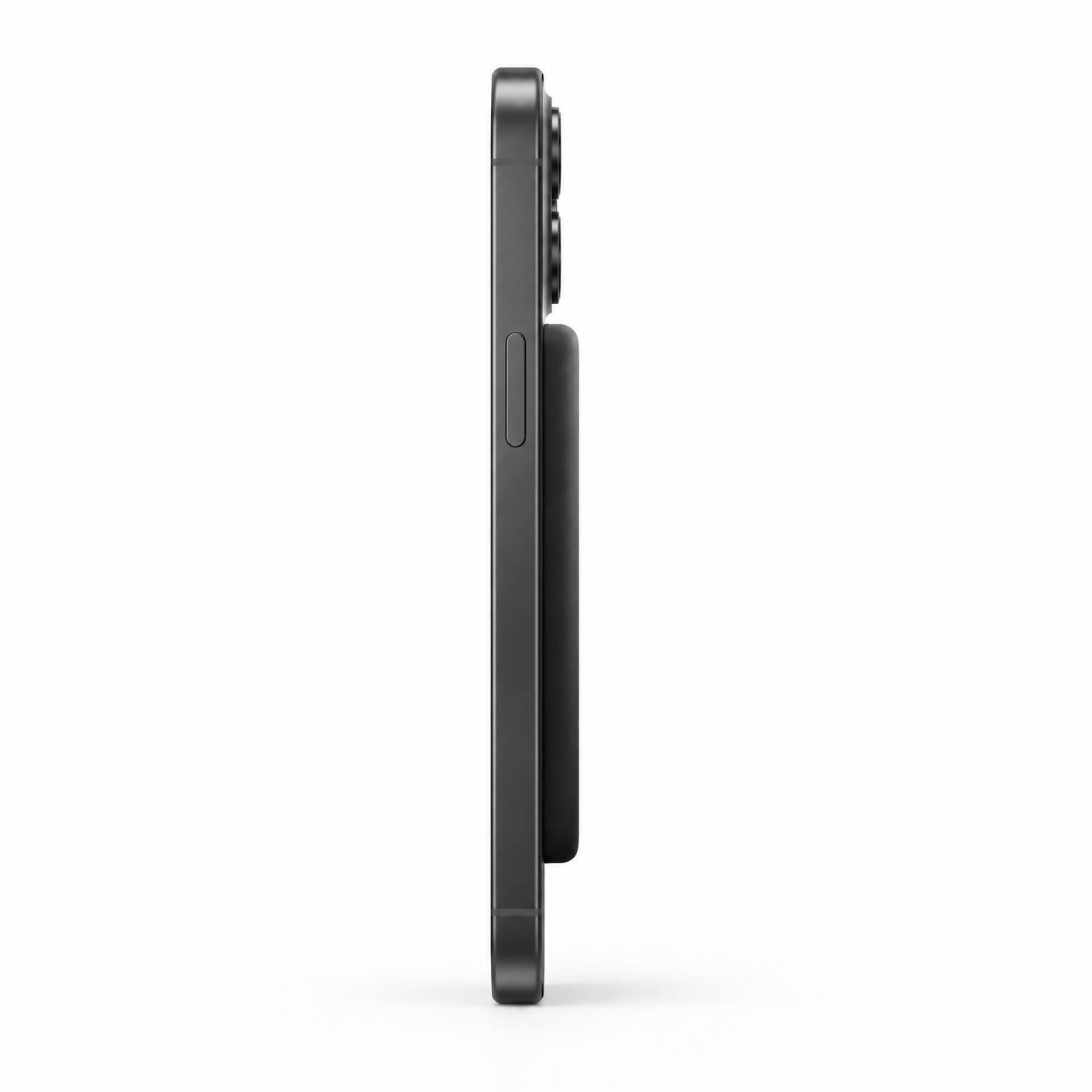 note attached magnetically to the back of a phone, seen from the side