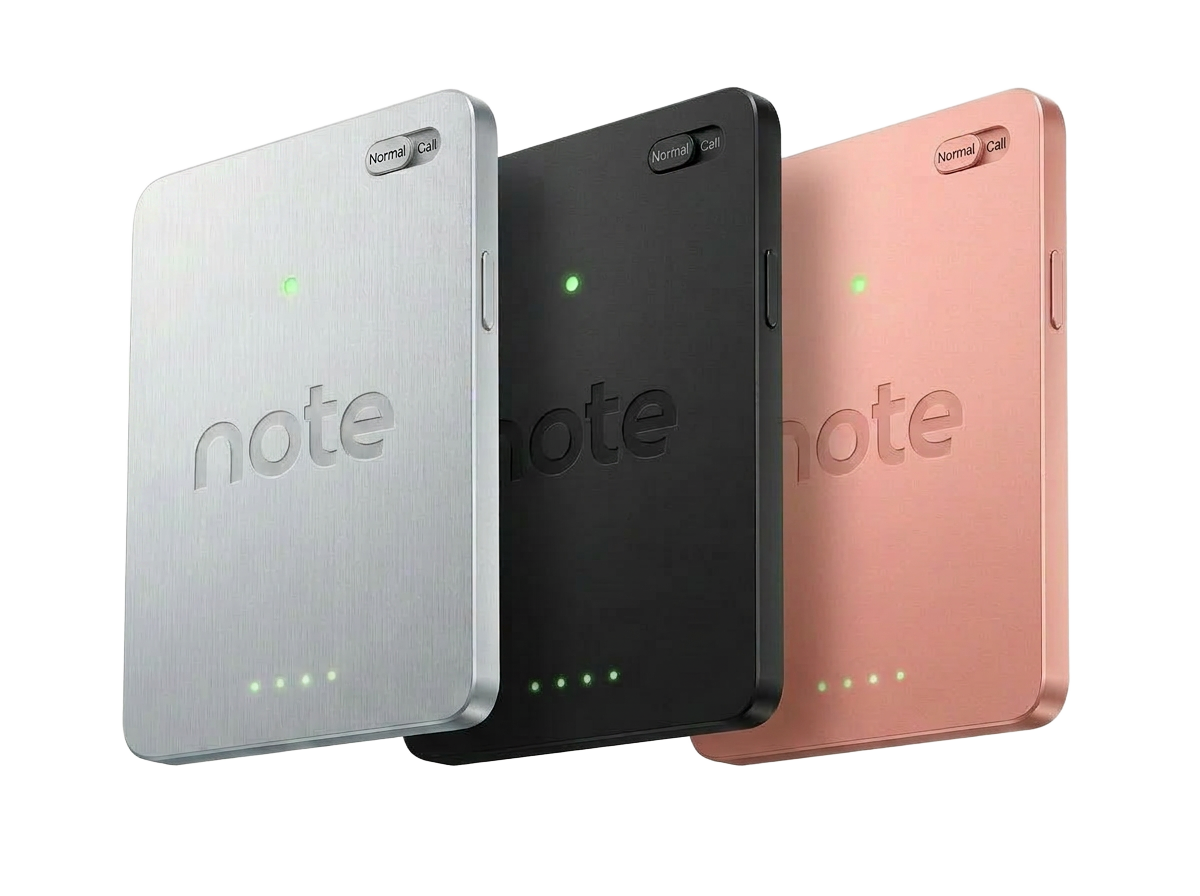 Note in three finishes